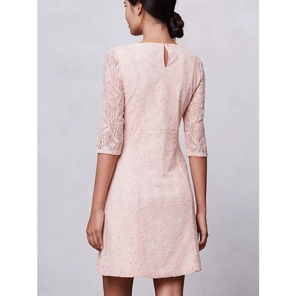 Anthropologie Maeve Lefkara Pink Lace Dress Size S - Picture 2 of 11